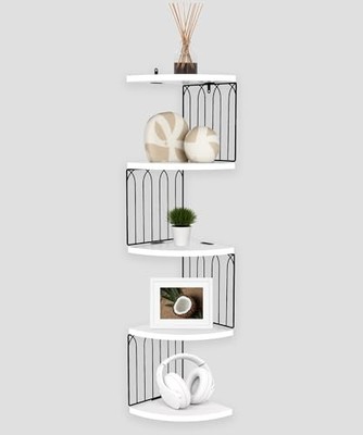 Corner Shelf Wall Mounted,White Corner Floating Shelves for Wall 
