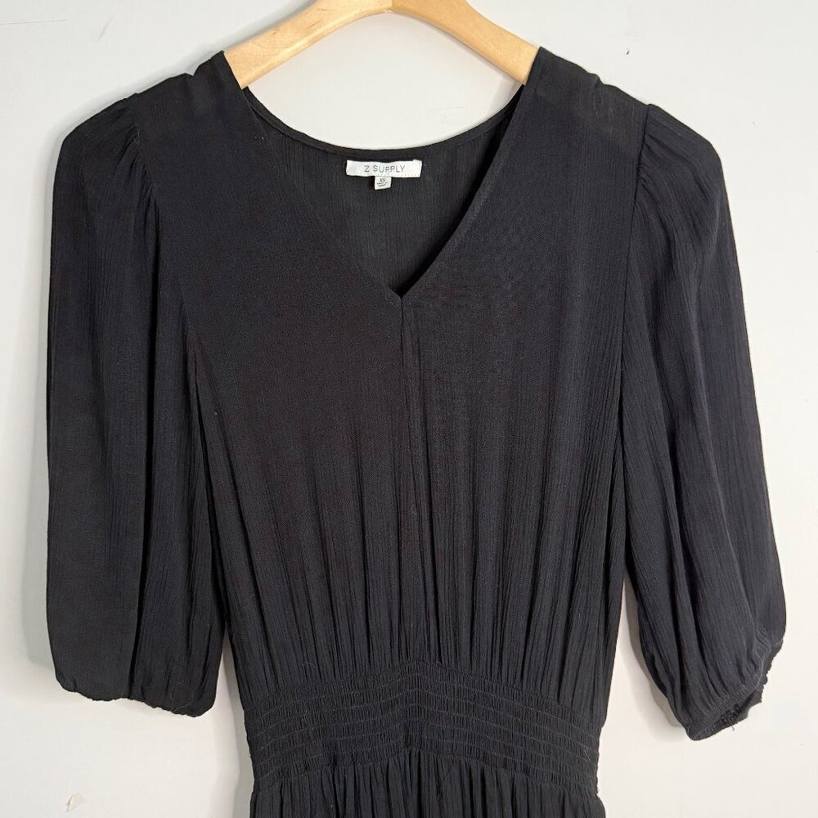 Z Supply Lightweight Stella Solid Black Mini Dres… - image 4