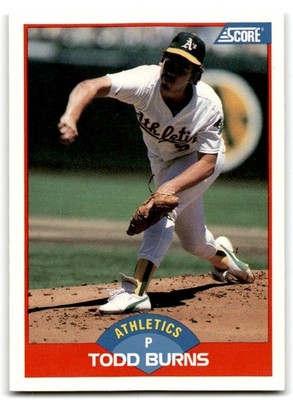 1989 Score Todd Burns Rookie . Oakland Athletics #465