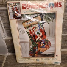 Dimensions 9131 "SANTA'S DELIVERY" Needlepoint Stocking Kit Opened Not Used