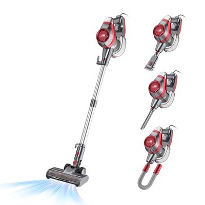 Corded Vacuum Cleaner, 20KPa Powerful Suction with 2 Operation Mode, Red