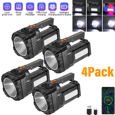 10000000LM Spotlight Rechargeable Flashlight Super Bright Outdoor Handheld Torch