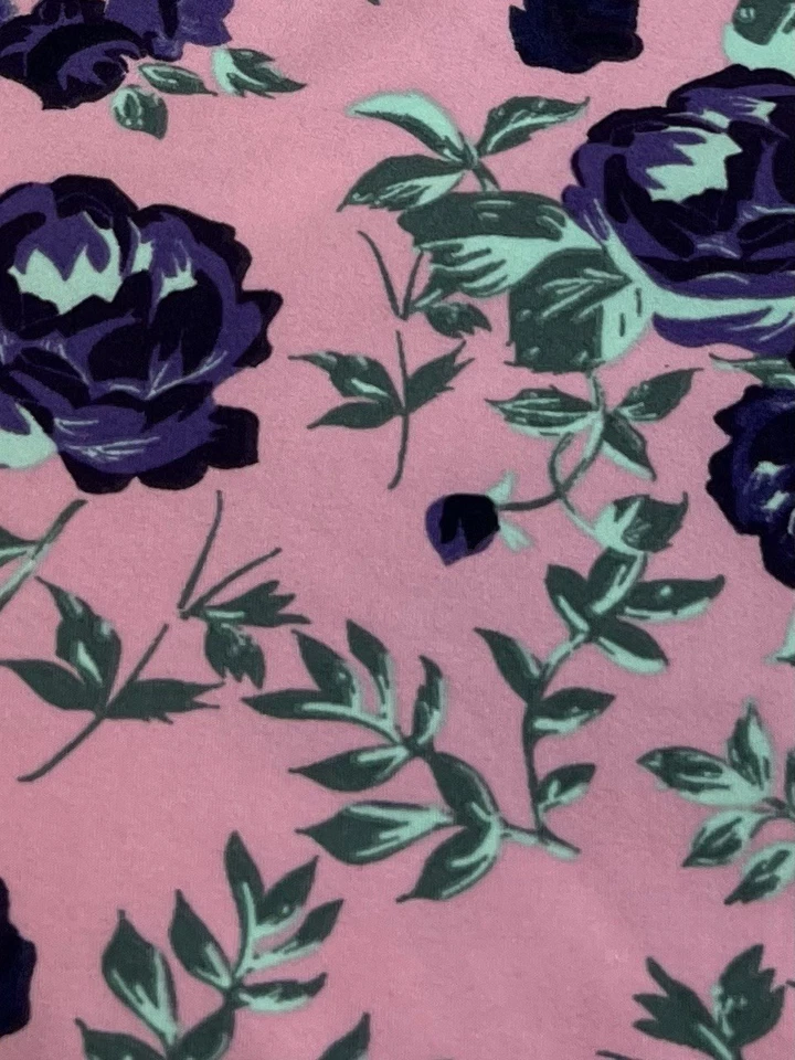 LuLaRoe Leggings TC Alto Curvilíneo Divertido Floral ROSA PÚRPURA Rosa Peonía Flor Informal Foto 2 de 4