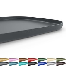 Silicone Pet Feeding Mat Raised Edge Waterproof Rubber 19x12x0.7 Dark Grey