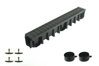 ScarMaxx - A15 Entwässerungsrinne Set - Breite  13 cm x  Höhe 14,8 Line Schwarz