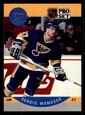  1990 Sergio Momesso 268 Blues 27 Pro Set Hockey Sports Trading Card 