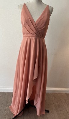 Jenny Yoo Amara Chiffon Maxi Dress Blush Size US10