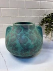 Vintage Brush McCoy Pottery Art Vellum Fawn Vase Mottled Green 1930 Glaze Finish