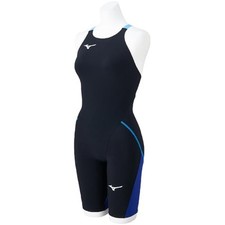 Mizuno GX LITE One Piece Swimsuit Half Suit for Girls Black/Blue Size 130NEW
