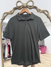 Lululemon Evolution Polo Shirt Men  s Medium Black Short Sleeve Performance