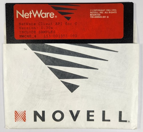 Novell NetWare Client API for C Version 0.30a 5.25" Floppy Disks 4x Disks - Afbeelding 9 van 11