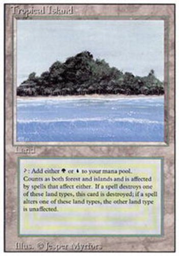 Heavy Played, English - 1 x MTG Tropical Island Revised Edition