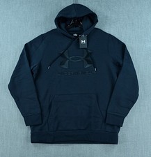 Under Armour Hoodie Men's XL Black Big Logo Hooded Sweatshirt Pullover NWT