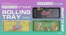 TOBACCO ROLLING TRAY LOT OF (10) 17" x 6.6" FACTORY SEALED RAW ++ NEW FREE SHIP