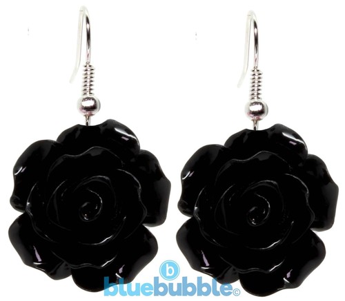 Pendientes Colgantes Bluebubble ROSA INGLESA 22 mm Grandes Vintage Tallados Boda Novia - Imagen 18 de 36