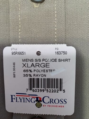 NEW Flying Cross Taupe S/Sleeve Uniform Shirt Poly Blend XL F1 95R6651 - Picture 3 of 20
