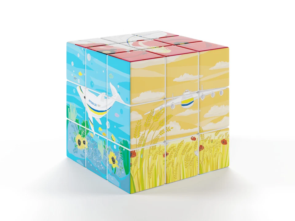 Головоломка кубическая 3x3 Twist украинская мечта АНТОНОВ - Изображение 2 из 4