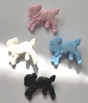 Lammknöpfe 20mm Schaftrücken Neuheit Knopf - Ostern - Neuheit - Baby - Basteln