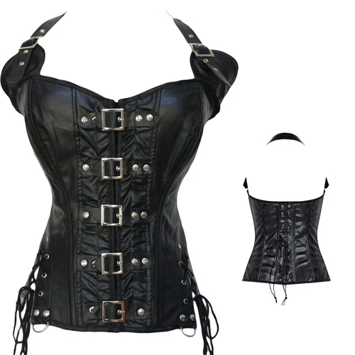 Sexy Women Black Lace up Corset Plus Bustier Top Shaper Basque Dress 6-24 Size - Picture 34 of 46