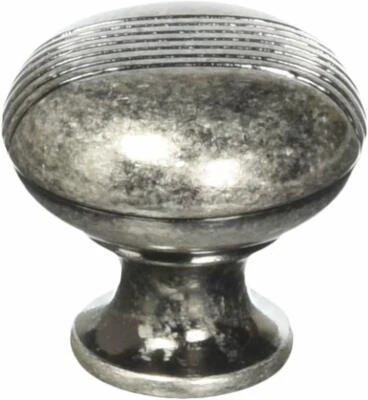 MNG Hardware 12511 1 1/4-Inch Striped Knob, Distressed Antique Silver