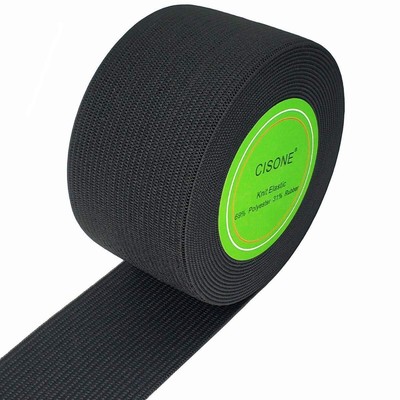 1.5 Inch Wide Black Knit Elastic Spool 1.5 Inch x 10 Yard Black