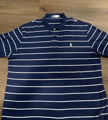 Polo Ralph Lauren 100% Cotton Polo Shirt MEN'S SIZE XL NAVY BLUE