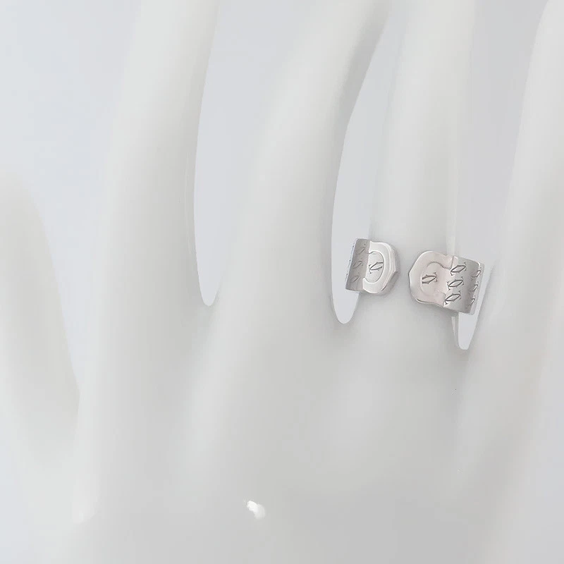 Anello CARTIER Doppia C Oro Bianco 18K 750 Misura 51 (16 2 mm Ø)