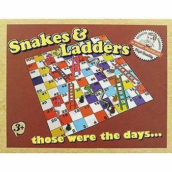 Retro Snake & Ladders Set Kids Traditional Classic Travel Board Game Play Family