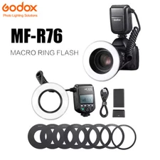US Godox MF-R76 Macro LED Ring Light Speedlite Flash Light for Sony Canon Nikon