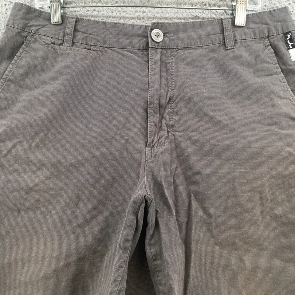 Pantalones Cortos Chinos Mambo Para Hombre 34 (35x10 Real) Gris Algodón Tiro Medio Botón Frontal Plano Foto 2 de 4
