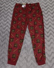 Harry Potter Mens Size L Red Yellow Hogwarts Jogger Pajama Pants NWT