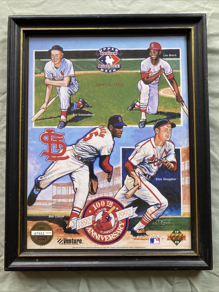 Cubierta superior Cardenales de San Luis 1992 100 aniversario 8 x 10 edición limitada  Foto 4 de 4