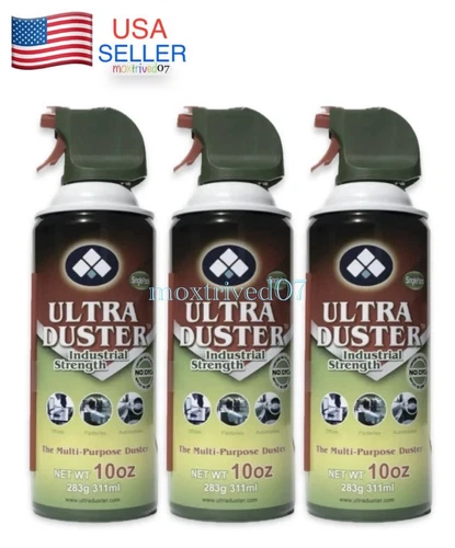 3 Pack Ultra Duster® Electronics Spray Cleaner Air Can Laptop PC Keyboard 10 oz