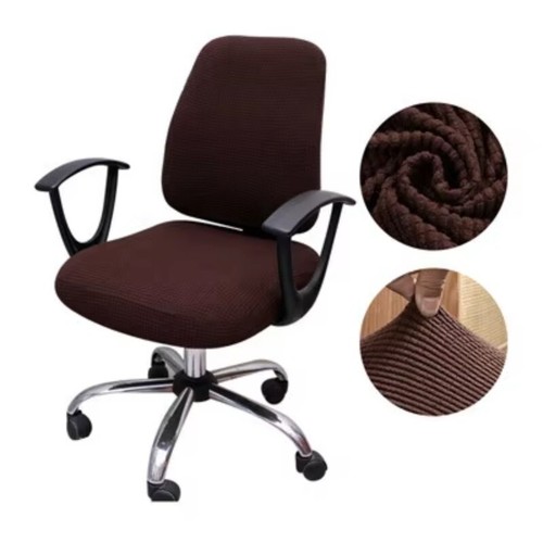Cubierta de silla de oficina de terciopelo a cuadros de alta elasticidad 2 piezas espesar computadora spandex dividido - Imagen 32 de 39