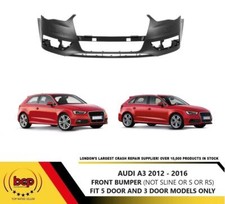 AUDI A3 2012 -2016  FRONT BUMPER WITH WASHER JET NO SENSORS PRIMED 8V0807065GRU 
