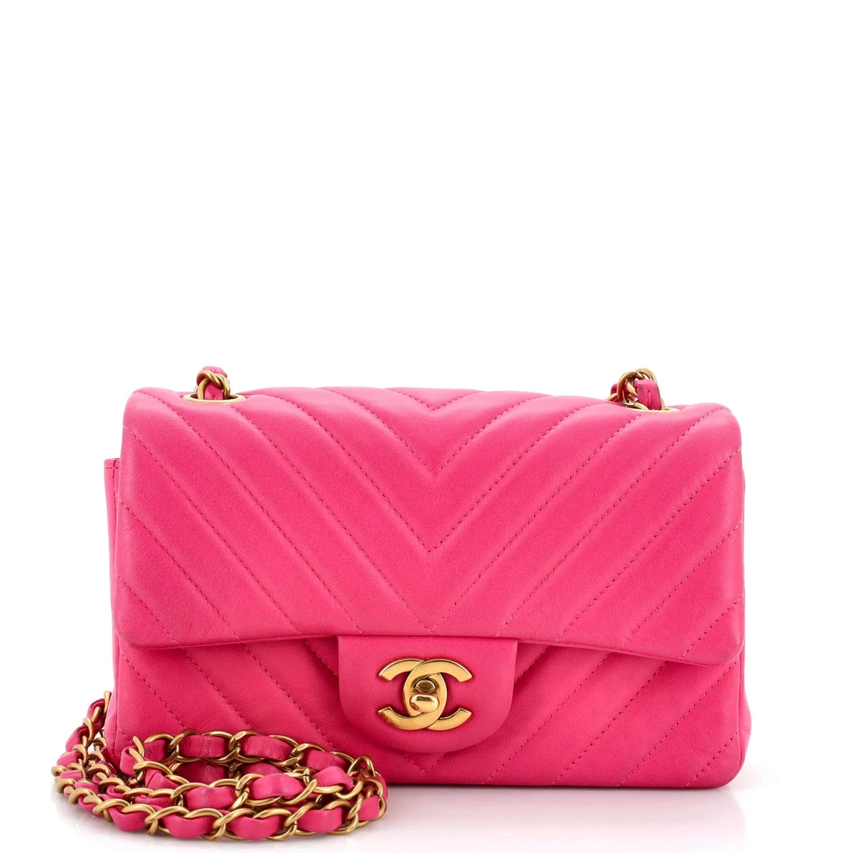 Chanel chevron pink hot sale