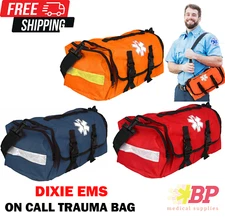 Dixie EMS First Responder On Call Trauma Bag With Reflectors - Blue/Red/Orange