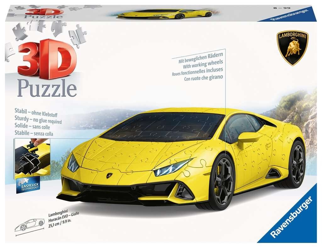 LAMBORGHINI HURACAN EVO giallo 3D PUZZLE senza colla RAVENSBURGER modellino 156