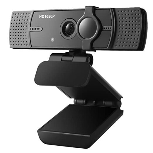 Webcam with Microphone, No Distortion Privacy Cover 1080P USB Camera Plug Play-image