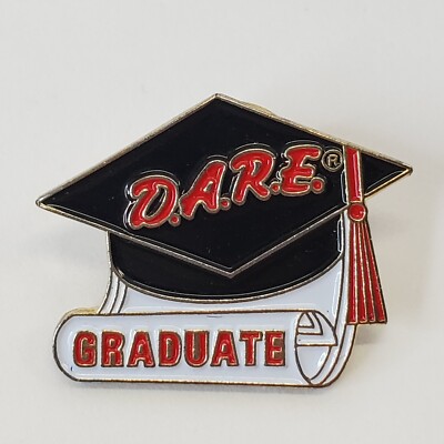 D.A.R.E. Graduate Pin Drug Abuse Resistance Education Mortarboard & Scroll