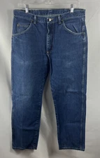 Wrangler Men's Medium Wash Blue Denim Straight Leg Casual Basic Jeans Size 36X30