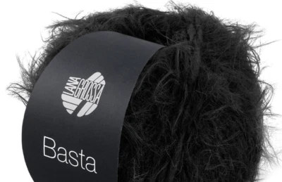 (kg/138€) NEU! BASTA Lana Grossa 50g Fb. 22 schwarz federzarter Flausch