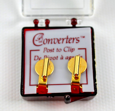 Vintage Converters Post to Clip On Gold Tone Earrings