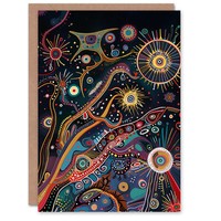 Abstrakt Raum Galaxie Psychedelisch Volk Frau Geburtstagskarte