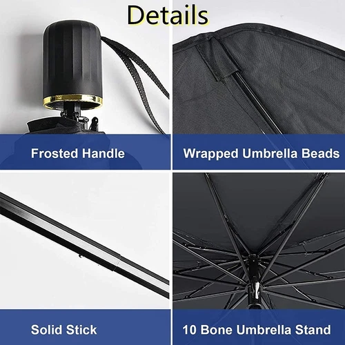 51" Car Windshield Sun Shade Foldable Umbrella Front Window Cover Visor Umbrella - Picture 11 of 15