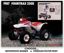 1987 Honda FourTrax 250X Flyer Poster Banner Ad OEM Brochure NOS Picture graphic