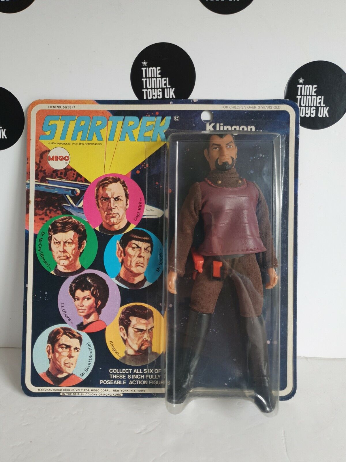 Original Vintage Mego Star Trek Klingon Toy Figure '74.Mint on Card.NOT reissue Lage prijs, lage prijs