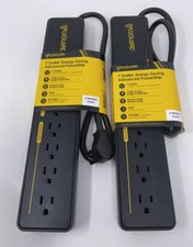  LOT OF 2 PLUGLOAD - 7 OUTLET Energy Saving Surge Protector POWER STRIPS NEW 