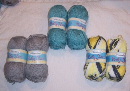 Lot of 2 Herrschners Baby Yarn Solids - Sun & Clouds, Baby Aqua, or Grey Cloud