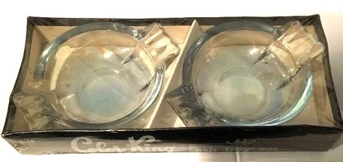 NICE Federal Glass Color King Ash Tray Set, Vintage